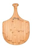 Frederica Trading Premium Bamboo Wooden Pizza Peel Paddle and Cutting Board with Handle (for Baking Pizza, Bread, Cutting Fruit, Vegetables, Cheese) - Personal Size