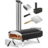 Mimiuo Outdoor Pizza Oven Wood Pellet 12" Pizza Ovens with Pizza Stone and Pizza Peel, Portable Wood-Fired Pizza Oven Pizza Stove for Backyard and Outside (Classic W-Oven Series)